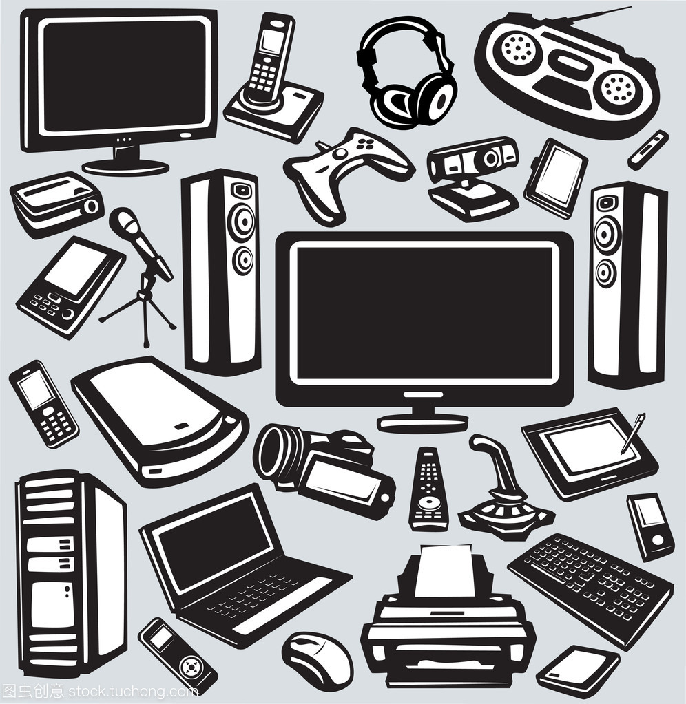 电子产品和计算机设备图标集